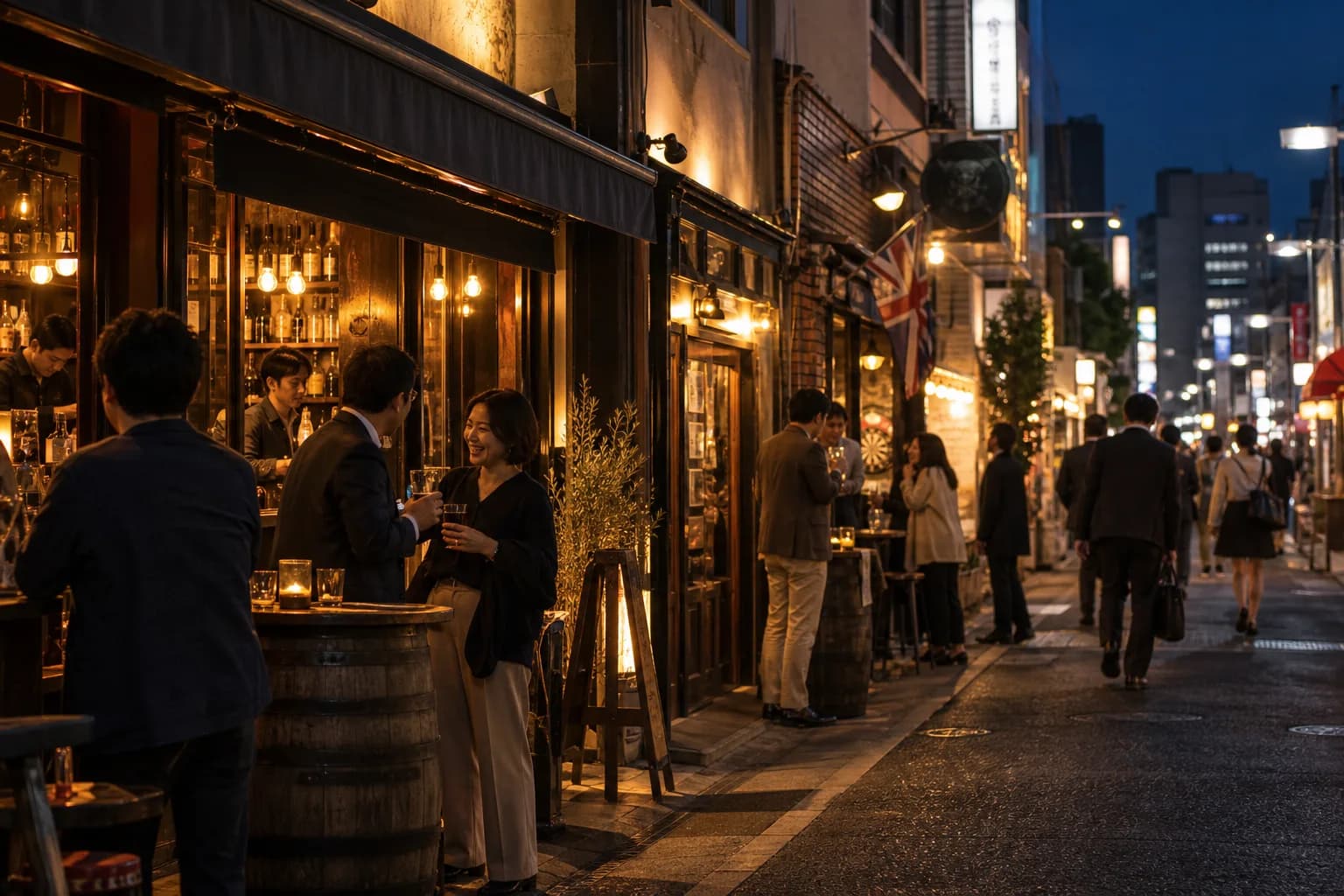 飲食店が並ぶ街を歩き、自分に合うお店を探す様子(イメージ・掲載店舗の実写ではありません)