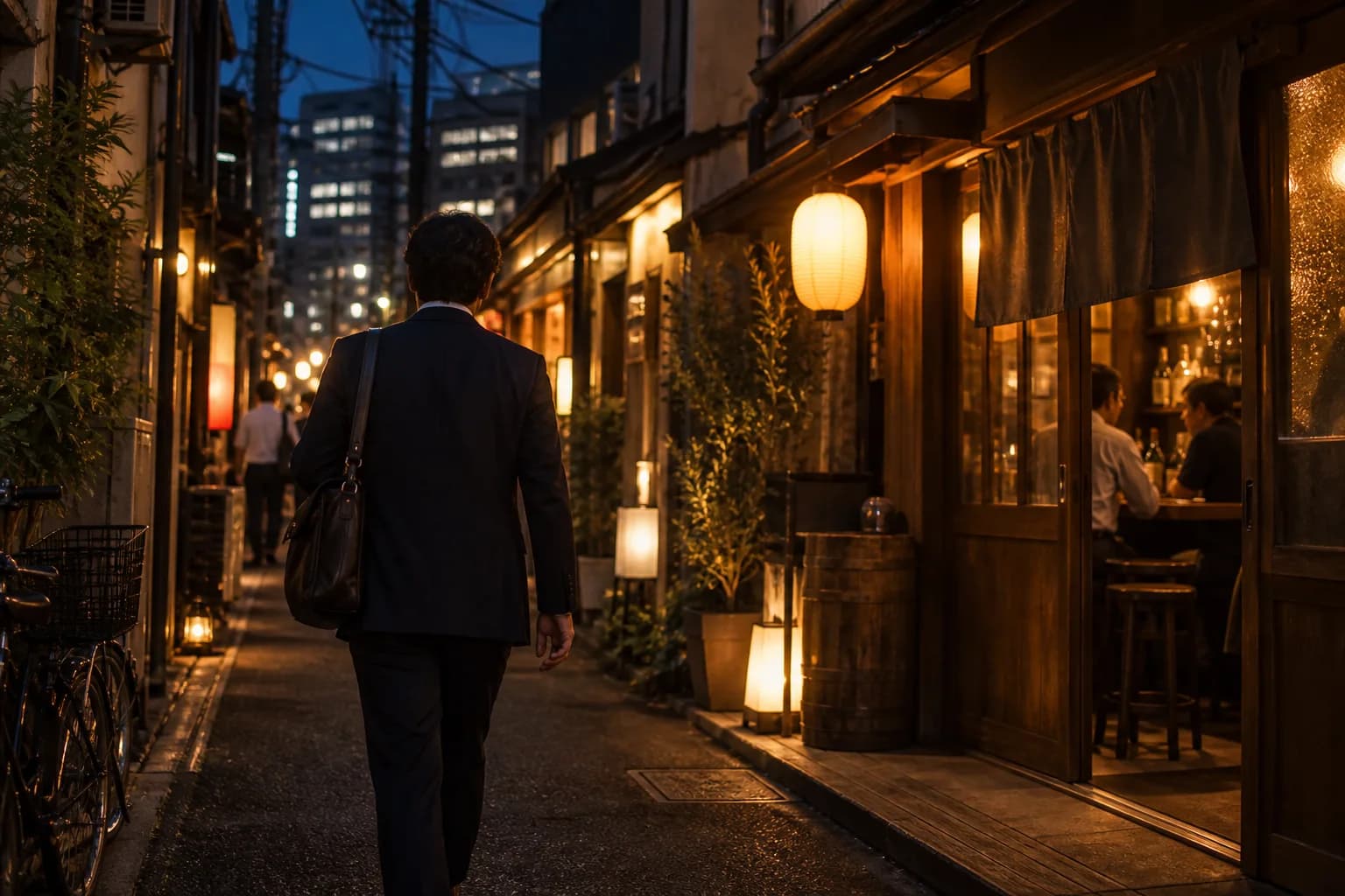 飲食店が並ぶ街を歩き、自分に合うお店を探す様子(イメージ・掲載店舗の実写ではありません)