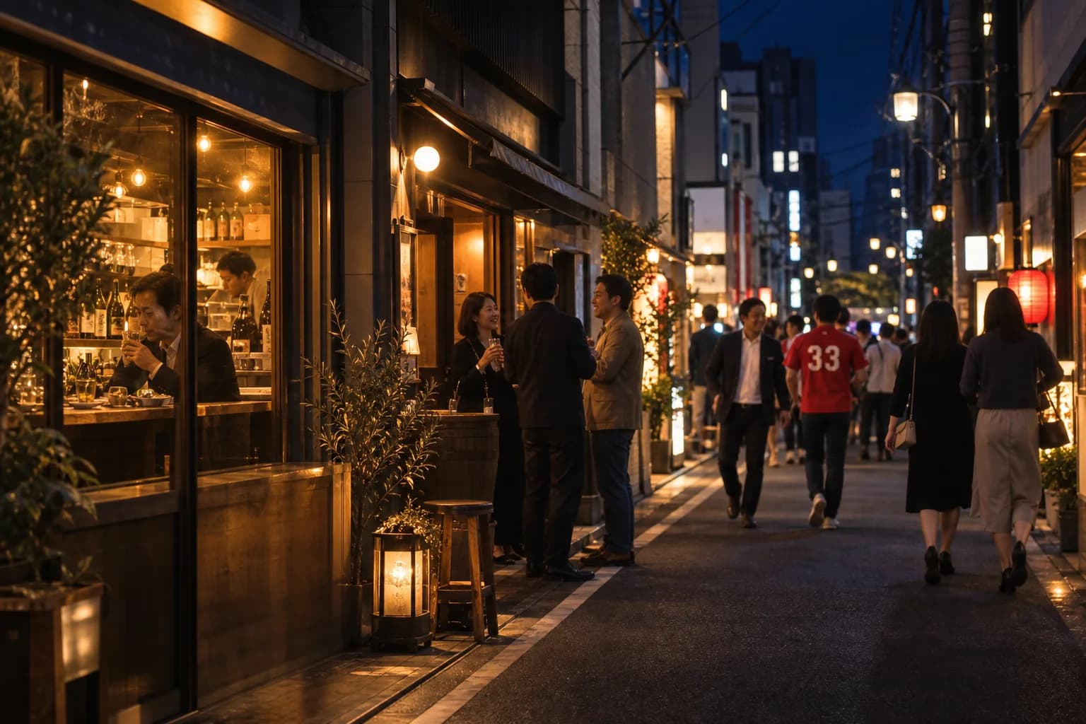 飲食店が並ぶ街を歩き、自分に合うお店を探す様子(イメージ・掲載店舗の実写ではありません)