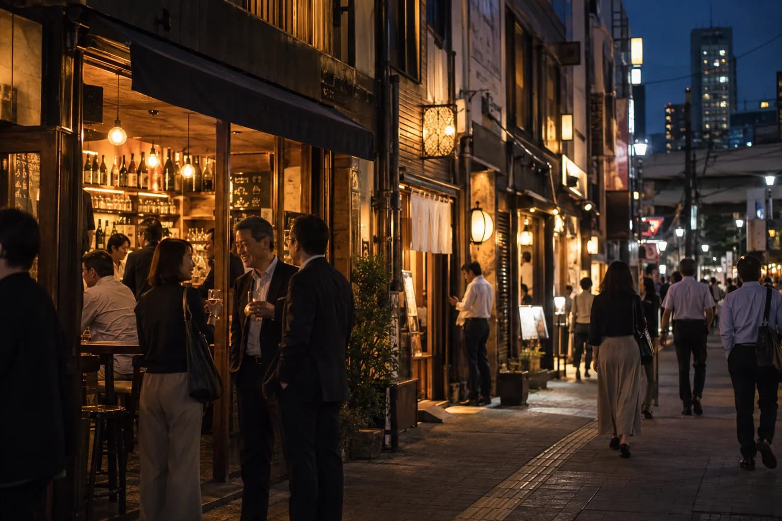 飲食店が並ぶ街を歩き、自分に合うお店を探す様子(イメージ・掲載店舗の実写ではありません)