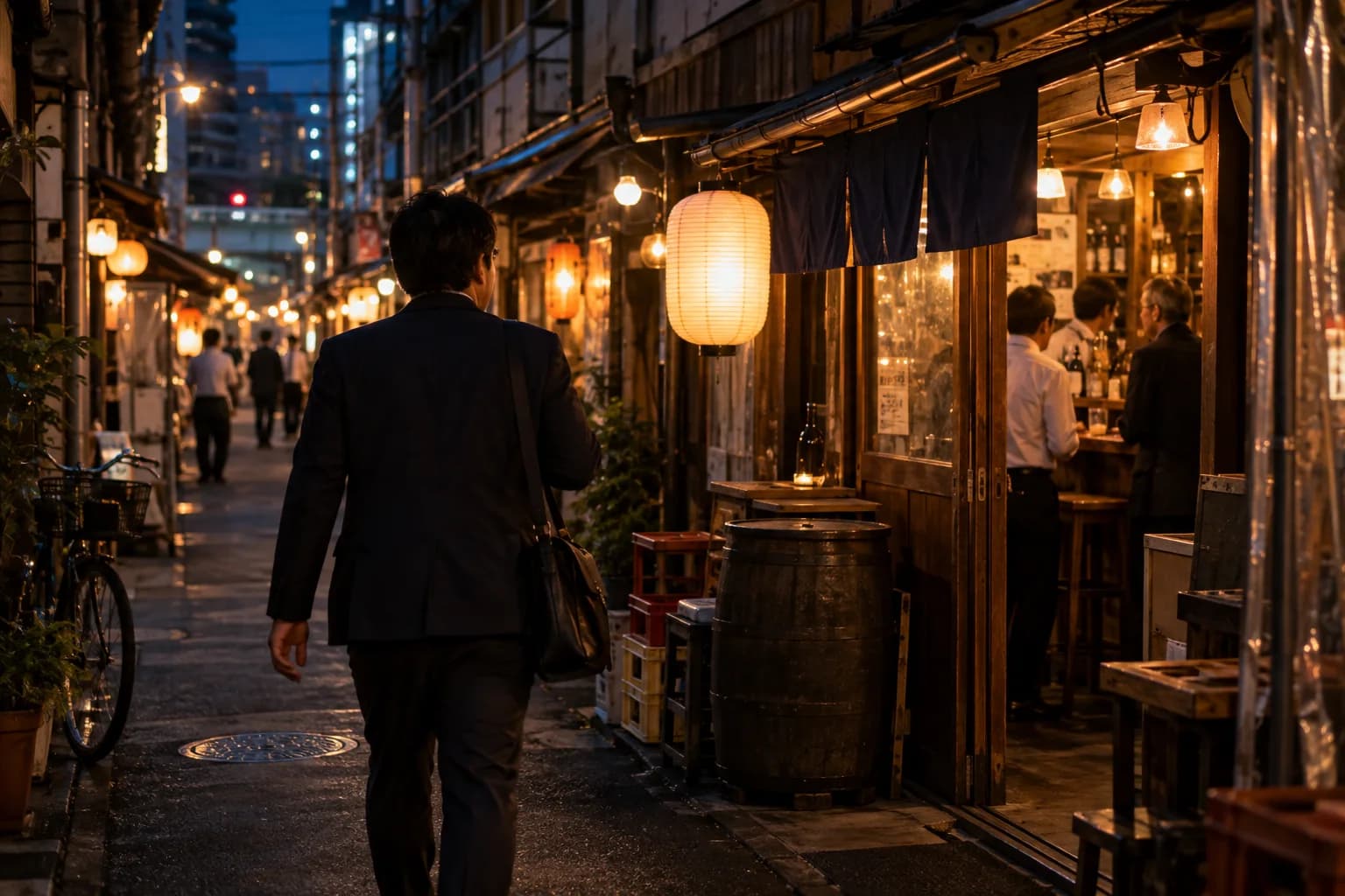 飲食店が並ぶ街を歩き、自分に合うお店を探す様子(イメージ・掲載店舗の実写ではありません)