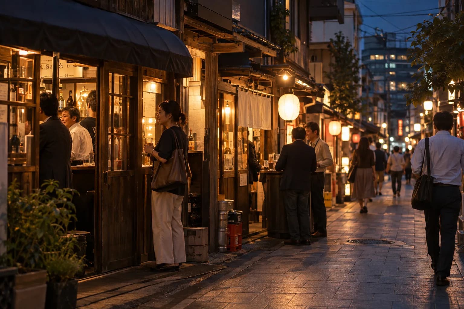 飲食店が並ぶ街を歩き、自分に合うお店を探す様子(イメージ・掲載店舗の実写ではありません)
