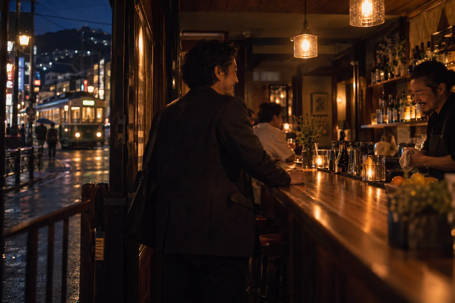 飲食店が並ぶ街を歩き、自分に合うお店を探す様子(イメージ・掲載店舗の実写ではありません)