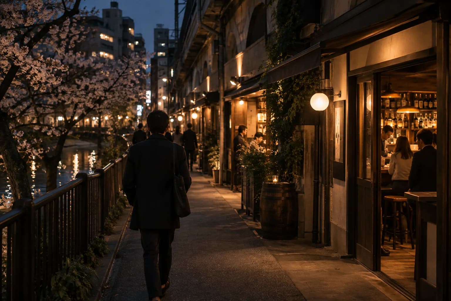 飲食店が並ぶ街を歩き、自分に合うお店を探す様子(イメージ・掲載店舗の実写ではありません)