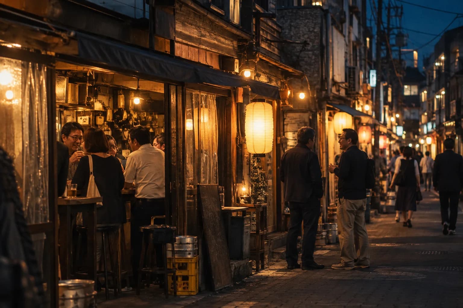 飲食店が並ぶ街を歩き、自分に合うお店を探す様子(イメージ・掲載店舗の実写ではありません)