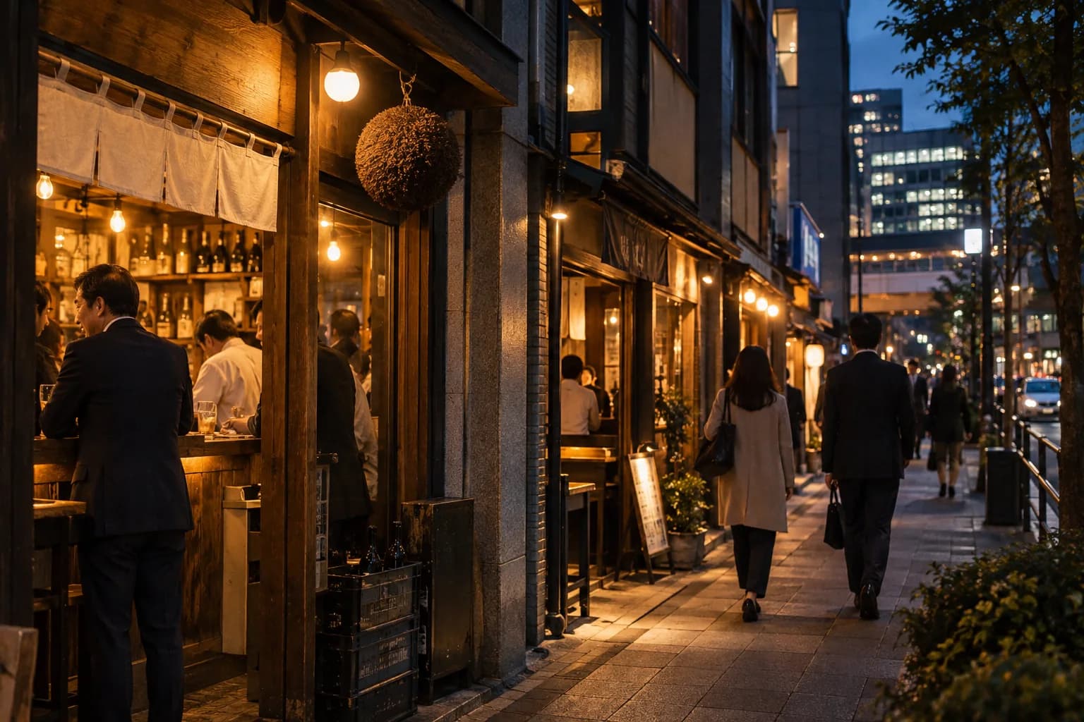 飲食店が並ぶ街を歩き、自分に合うお店を探す様子(イメージ・掲載店舗の実写ではありません)