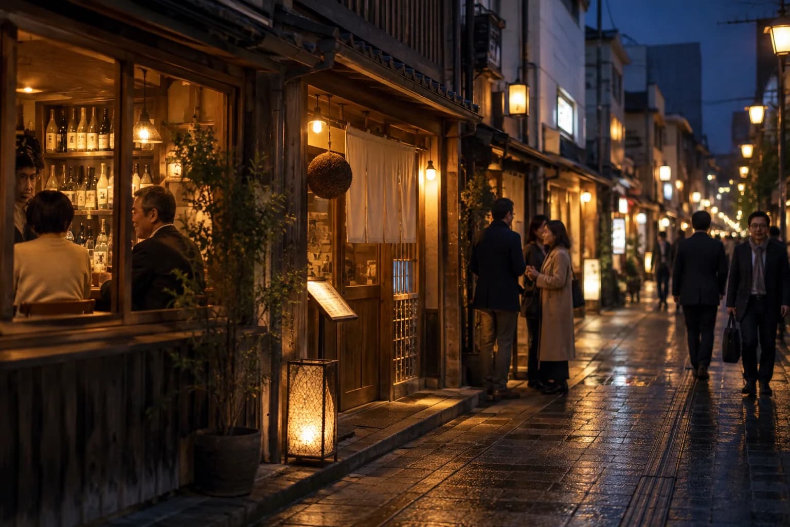 飲食店が並ぶ街を歩き、自分に合うお店を探す様子(イメージ・掲載店舗の実写ではありません)