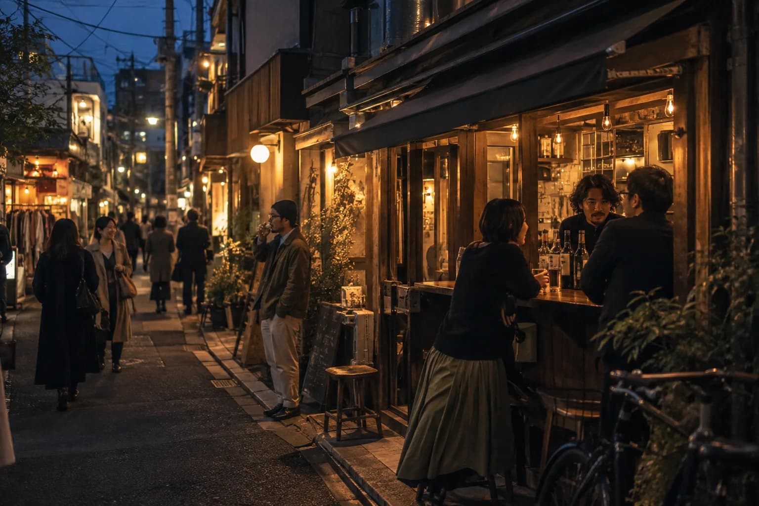 飲食店が並ぶ街を歩き、自分に合うお店を探す様子(イメージ・掲載店舗の実写ではありません)