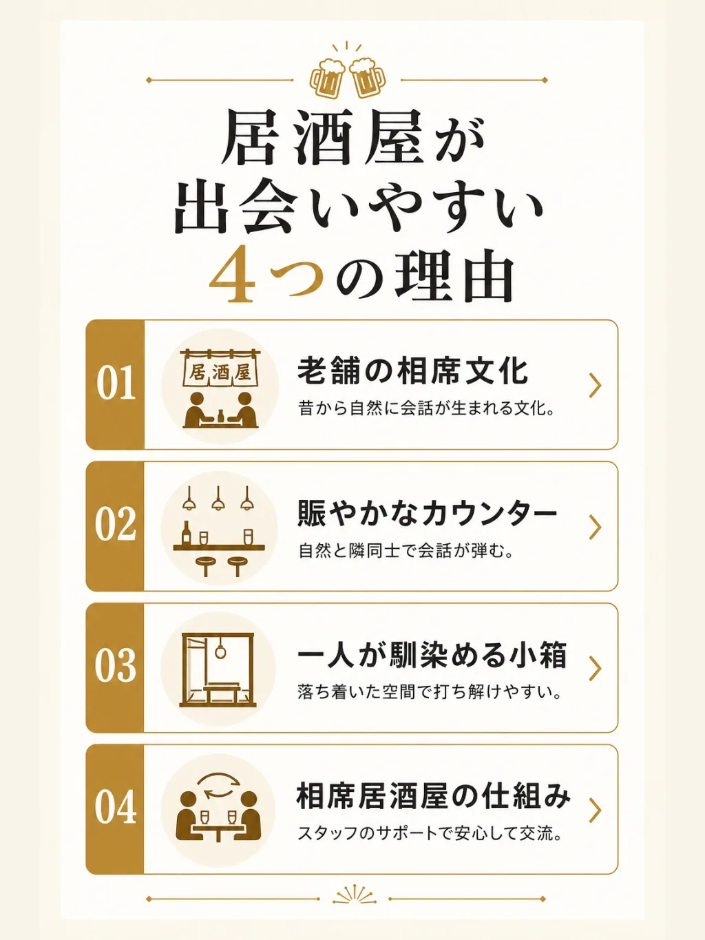 居酒屋が出会いの場として優れている理由