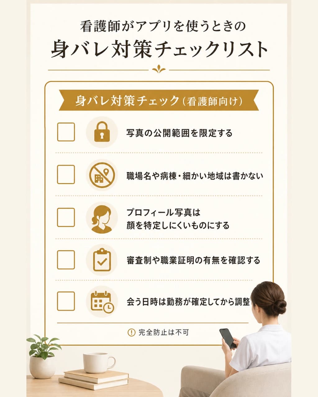 看護師がアプリを使うときの身バレ対策
