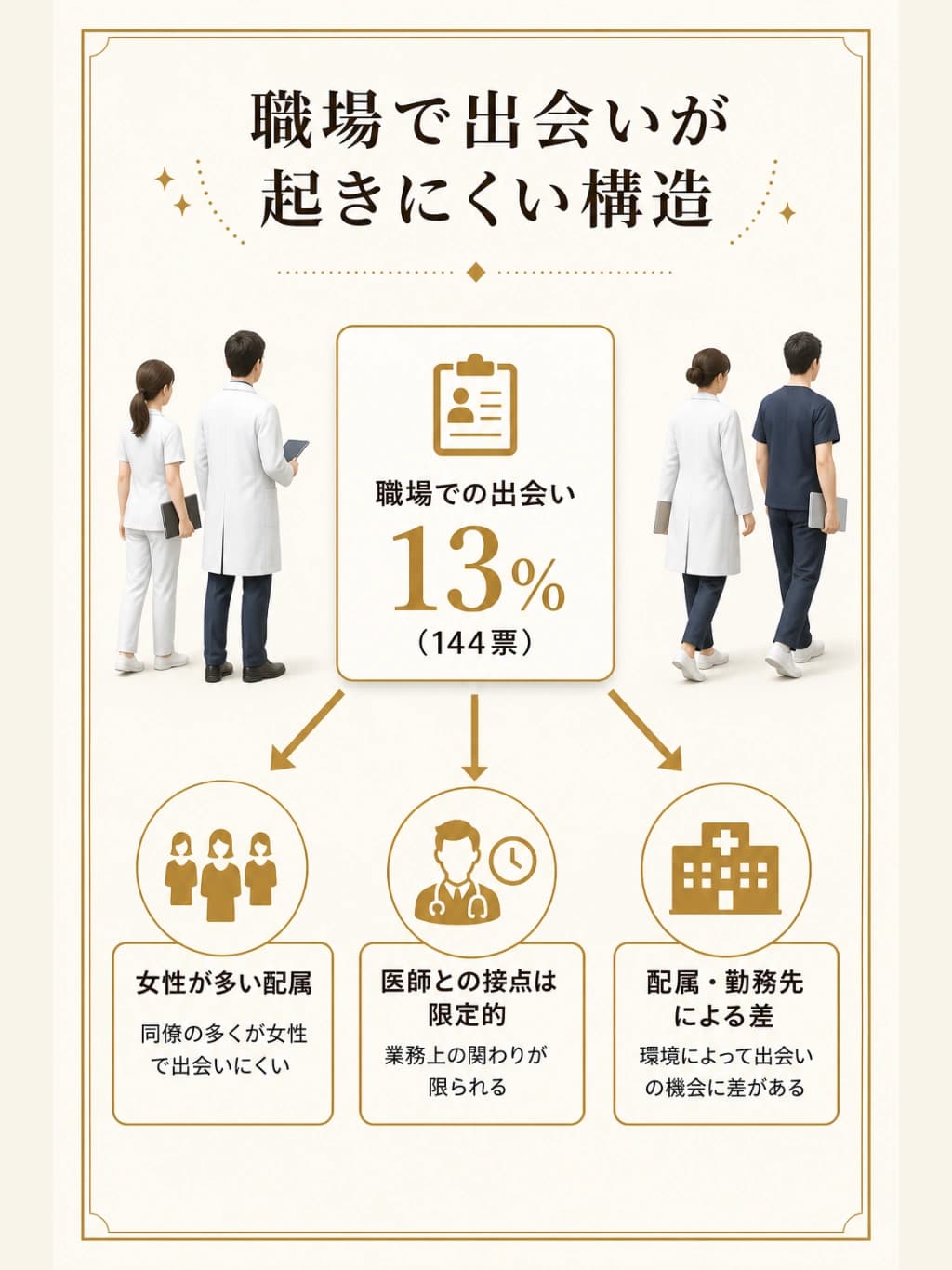 職場での出会いが13%にとどまる背景