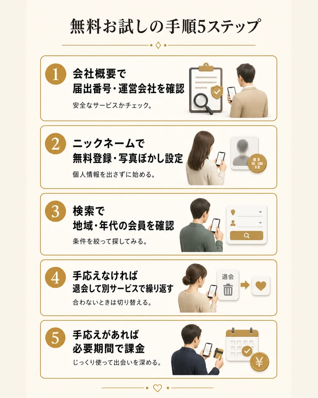 無料お試しの手順5ステップ