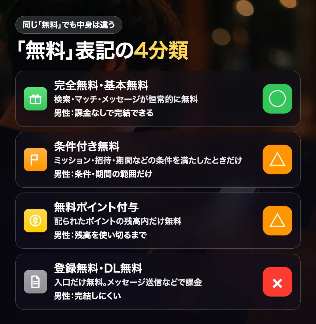 「無料」表記の4分類