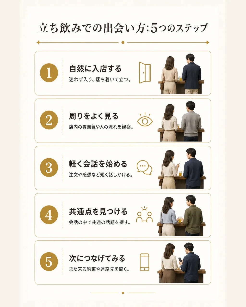 立ち飲みでの出会い方5ステップ