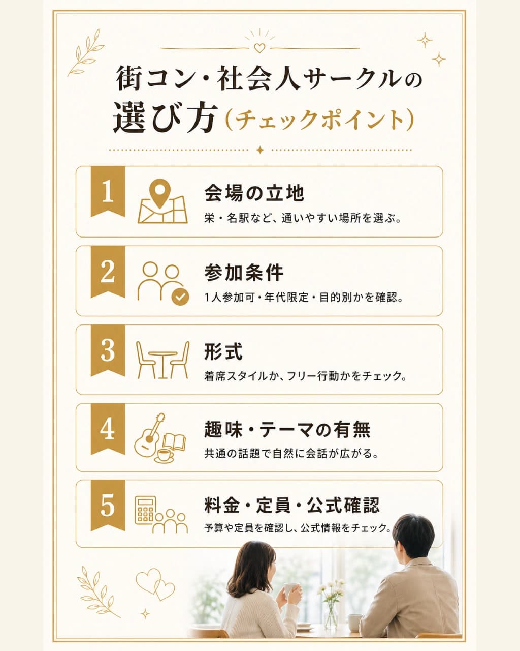 街コン・社会人サークルの選び方(チェックポイント)