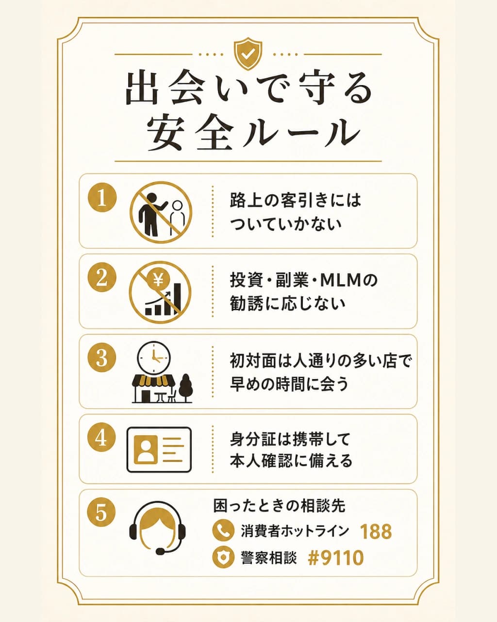 札幌で出会うときの安全対策チェックリスト