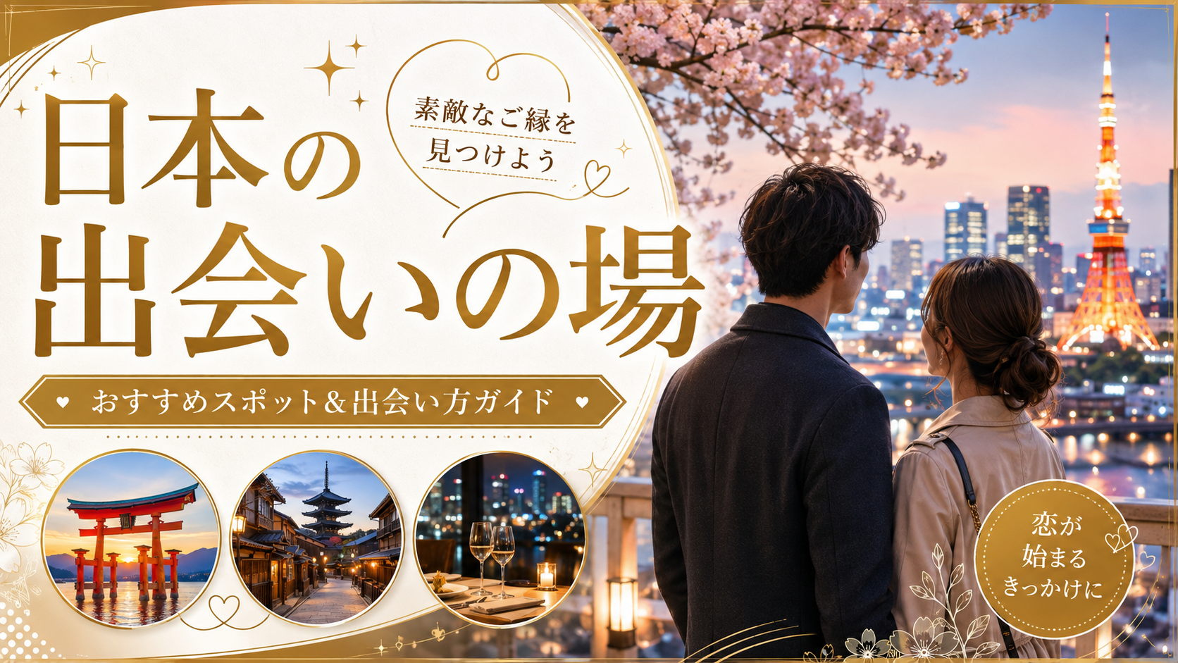 日本の出会いの場を選択肢別に案内する記事のアイキャッチ