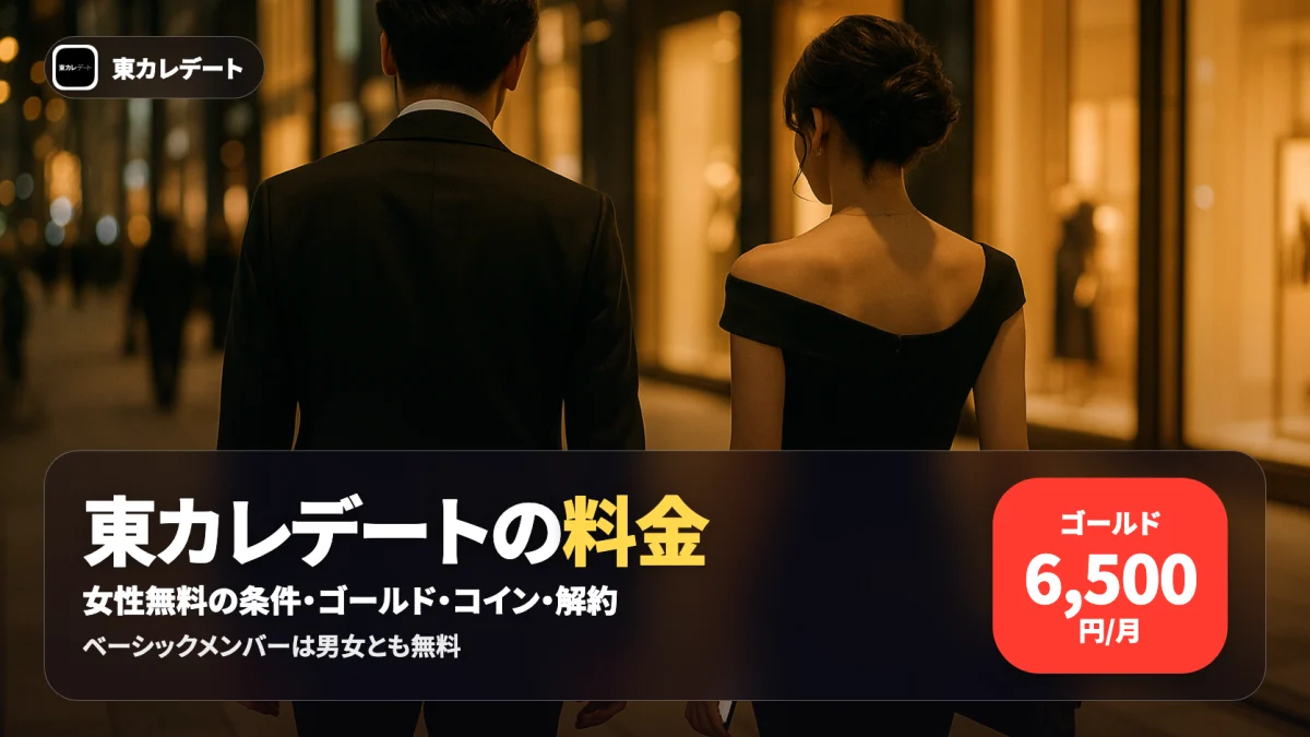 東カレデートの料金と女性無料の条件を解説する記事のアイキャッチ